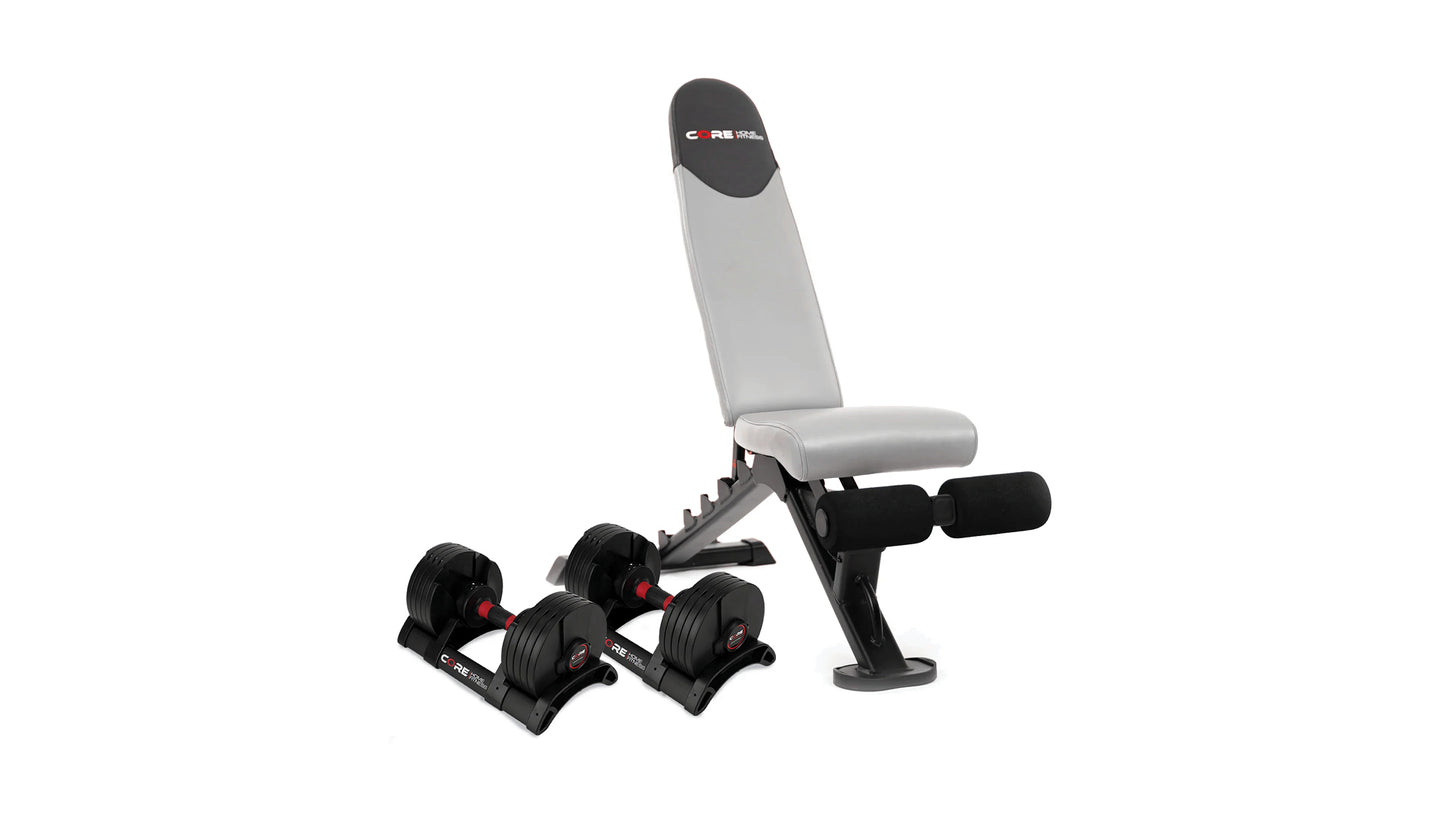 Adjustable Bench & Adjustable Dumbbells Combo Pack