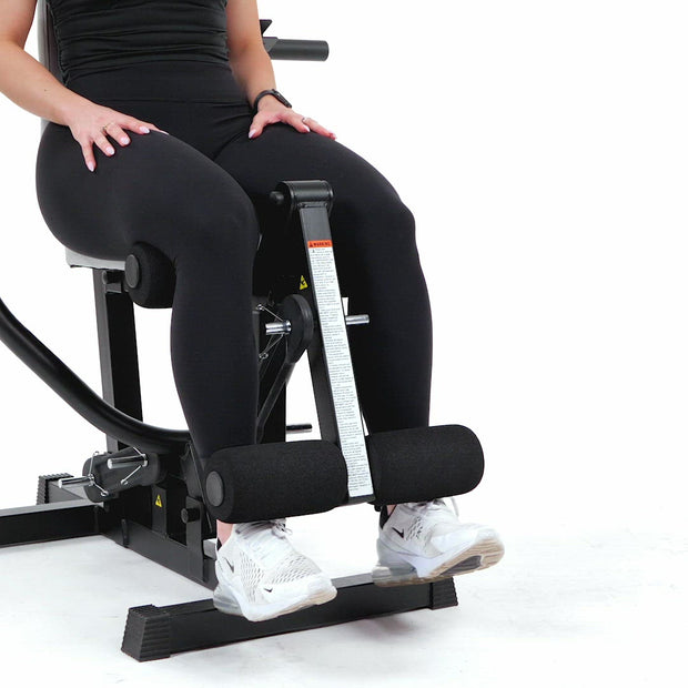 Close-Up of Woman's Legs Using the MB 1000 All-In-One Home Gym