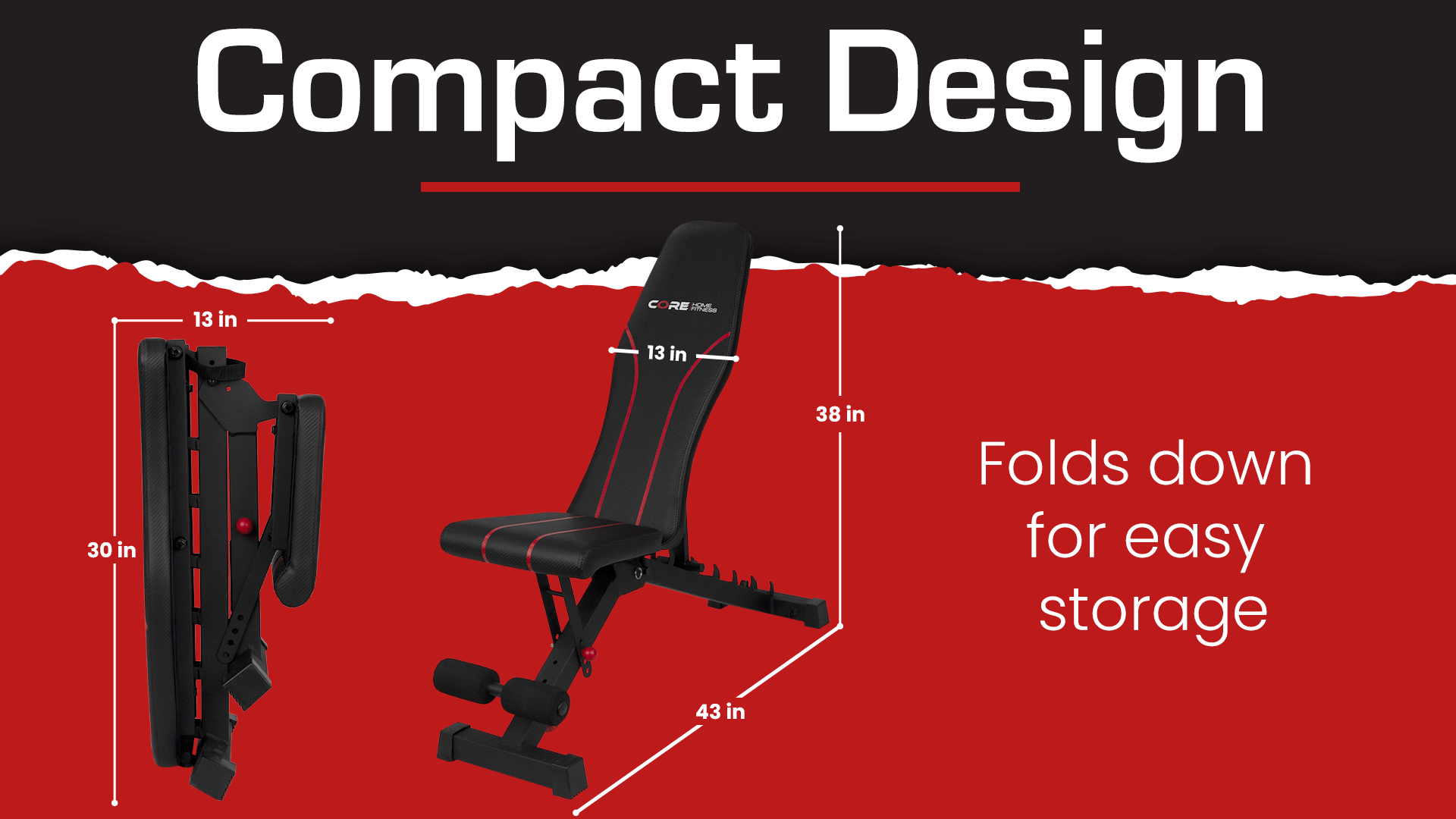 Foldable Adjustable Workout Bench | Core Home Fitness