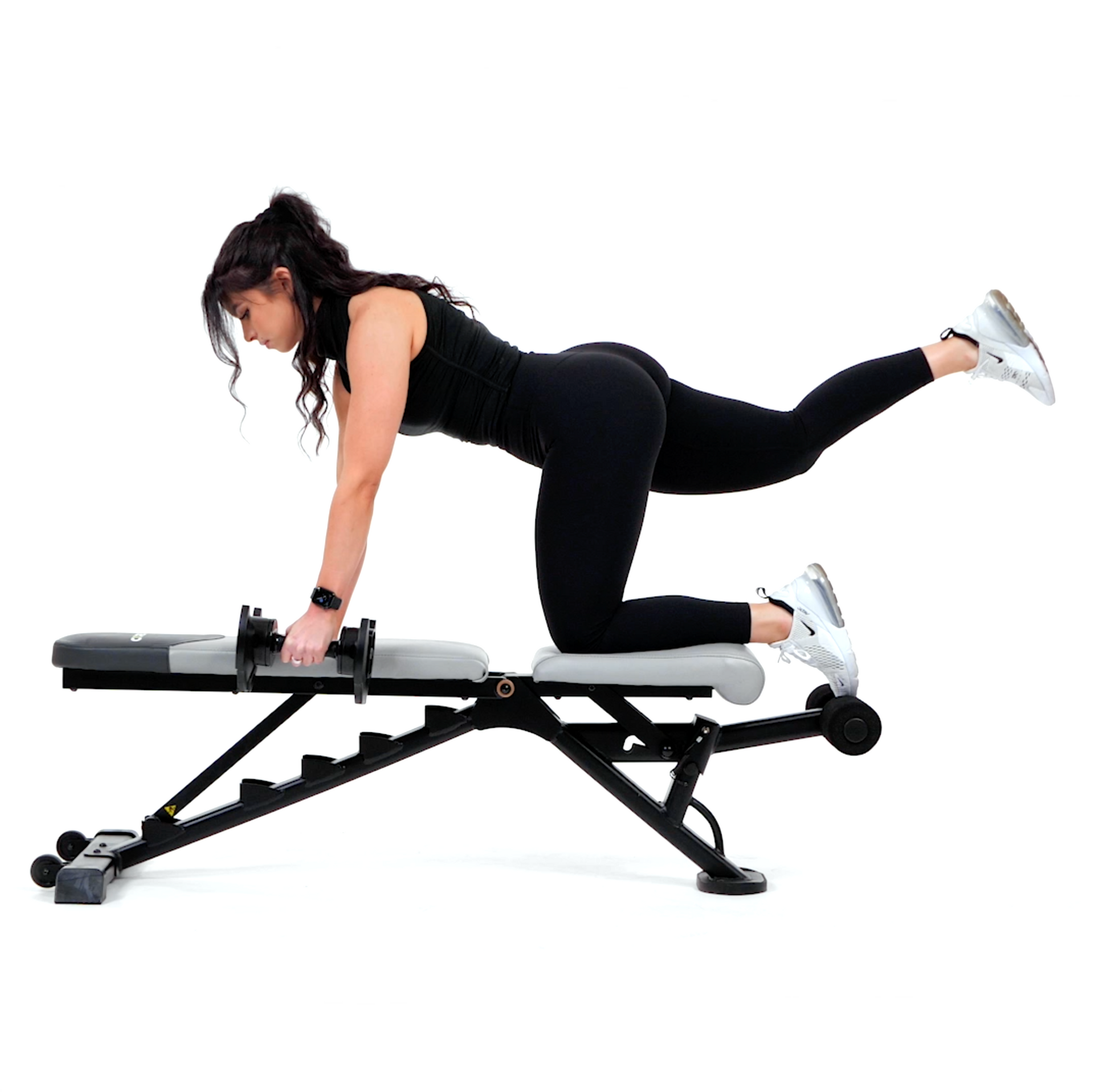 Woman Doing Kneeling Kickbacks On Top of Glute Drive Plus